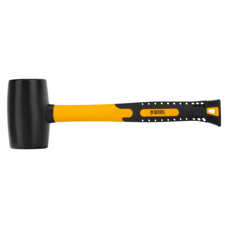 Киянка резиновая, 24 oz, черная резина, фибергласовая рукоятка Denzel