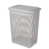 Корзина д/белья 30л, 370x260x465 мм светло-серый 431293330 Бытпласт