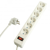 STEKKER Сетевой фильтр (удл.) ПВС 3х1 6роз. (земля) белый 3м 13А HM20-31-02 Optima 50096