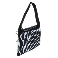 Сумка - шоппер 36х34см, 1 отделение, "вязанный" материал, складной, с завязкой, "Зебра на светлом"