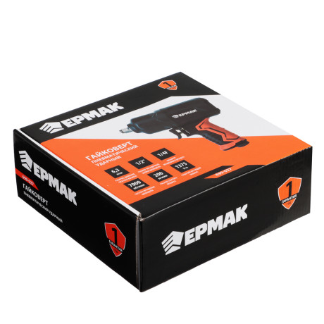 ЕРМАК Гайковерт пневматический ударный 1/2', 7000 об/мин, 200 л/мин, 1375 н/м