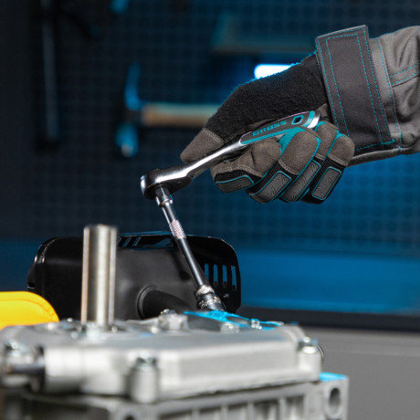 Набор торцевых головок, трещотка 120 зубьев, 1/4", CrV, 12 предметов Gross