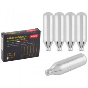 Баллоны д/сифона ALLEGRIA, набор 5шт/уп, цена за уп, нерж.сталь, 5934 Mallony