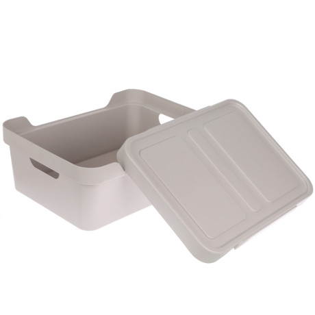 Ящик с крышкой универсальный Luxe, 380х276х140мм, 12л, светло-бежевый