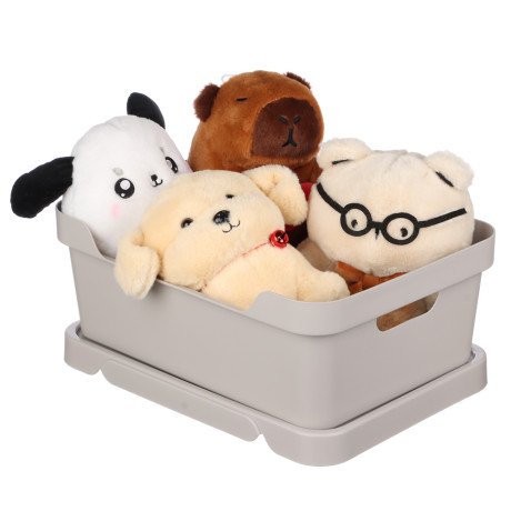 Ящик с крышкой универсальный Luxe, 380х276х140мм, 12л, светло-бежевый