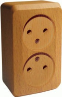 Systeme Electric Этюд роз. ОУ 2 мест. темн. бук (пл.осн.) PA16-005T (16!)