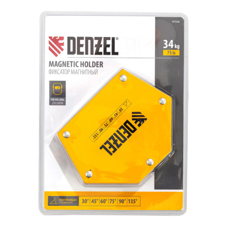 Фиксатор магнитный для сварочных работ усилие 75 LB, 30х45х60х75х90х135 град. Denzel