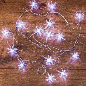 Гирлянда-нить "Снежинки" 20LED белый, 2,8м, IP20, 220V, Neon Night, 303-036