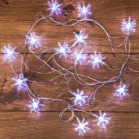 Гирлянда-нить &quot;Снежинки&quot; 20LED белый, 2,8м, IP20, 220V, Neon Night, 303-036
