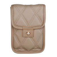 ЮL Кватра Сумка кроссбоди стеганная на длинном ремне, ПУ, 19х13х4см, бежевый, МП-13