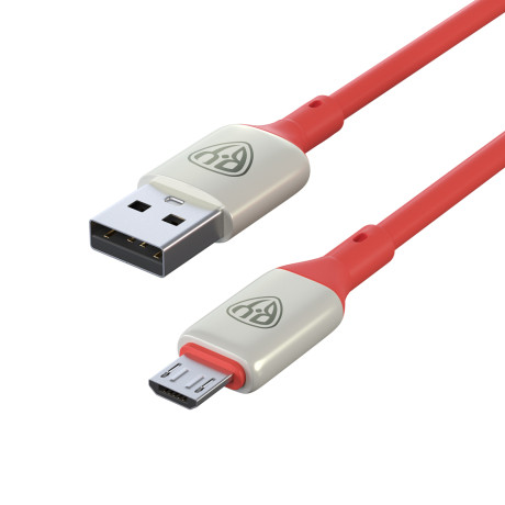 BY Кабель для зарядки Space Cable Pro Micro USB, 1м, Быстрая зарядка QC3.0, штекер металл, красный