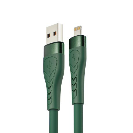 KHARITONOV Кабель для зарядки iP, 1 м, 2,4А, Быстрая зарядка QC3.0, зеленый