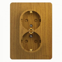 Systeme Electric GLOSSA роз. СУ 2 мест. темный дуб (пл.осн., земля, штор.) GSL000526 (10!)