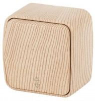 ЭРА Intro Polo выкл. ОУ проход. 1 кл. 10A,  сосна 3-103-11 53536