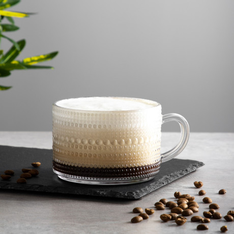 MILLIMI Кружка с рельефным узором, 380мл, стекло