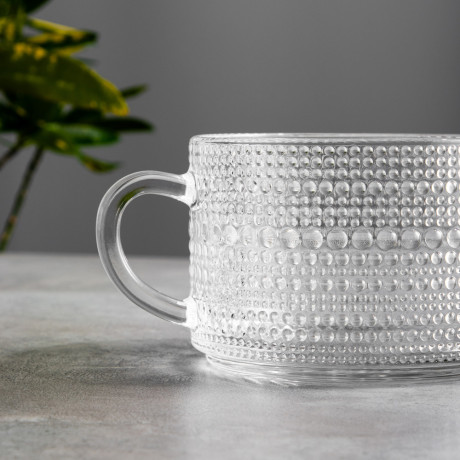MILLIMI Кружка с рельефным узором, 380мл, стекло