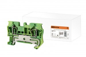 TDM зажим клеммный безвинтовой (ЗКБ) 2 вывода PEN 4 мм2 (земля) (40!) SQ0822-0011