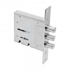 Замок врезной для метал. дверей  БУЛАТ ЗВ8-6.60.00.3(14).08 хром сувальд  б/о б/наклад 5кл.(20)