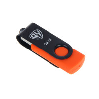 Флеш-карта USB2.0 BY 16Гб, 6 класс, матовое покрытие, блистер, пластик, черный/желтый