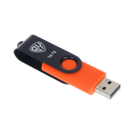 Флеш-карта USB2.0 BY 16Гб, 6 класс, матовое покрытие, блистер, пластик, черный/желтый
