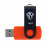 Флеш-карта USB2.0 BY 16Гб, 6 класс, матовое покрытие, блистер, пластик, черный/желтый