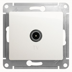 Systeme Electric GLOSSA мех. роз. TV СУ 1 мест. перламутр (пл.осн., прох. RG6, 4dB) GSL000692 (5!)