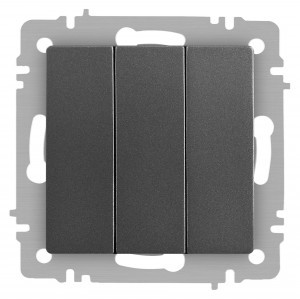 ЭРА Intro Accent мех. выкл. СУ 3 кл. 10А 250В, графит 6-106-07