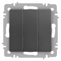 ЭРА Intro Accent мех. выкл. СУ 3 кл. 10А 250В, графит 6-106-07