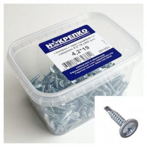 Саморез с прессшайбой со сверлом 4,2*19 (250 шт EC) (цена за уп) НАКРЕПКО 201003