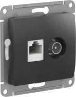 Systeme Electric GLOSSA мех.роз. СУ 1 мест. конн. TV+комп. антрацит(RG6+RJ45) GSL000789(+)(5!)