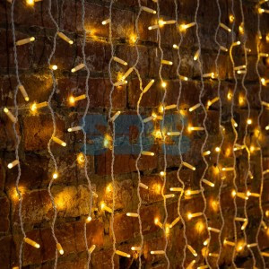 Гирлянда св/д Дождь 2х6 м, мерц. белый провод, тепл. бел. 768LED Neon Night 235-396
