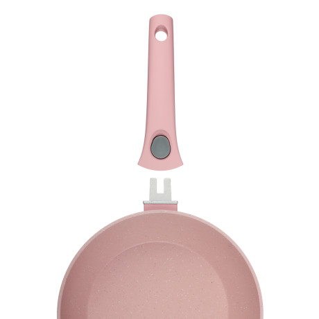 Сковорода глубокая литая тм SATOSHI Ботаника d24см, антиприг.покр. мрамор, съем. ручка, инд, 3 цвета