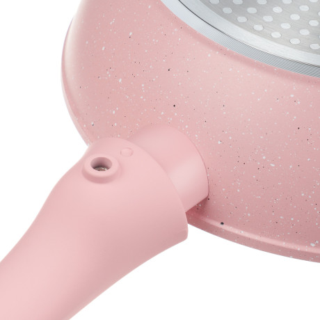 Сковорода глубокая литая тм SATOSHI Ботаника d24см, антиприг.покр. мрамор, съем. ручка, инд, 3 цвета