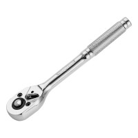 Ключ-трещотка 1/4&quot;, 45 зубьев, цельнометаллический, с быстрым сбросом, CrV, хром Сибртех