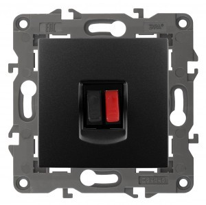 ЭРА 14 Elegance мех. роз. СУ аудио, антрацит 14-3111-05 автоклеммы 4292