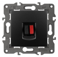 ЭРА 14 Elegance мех. роз. СУ аудио, антрацит 14-3111-05 автоклеммы 4292