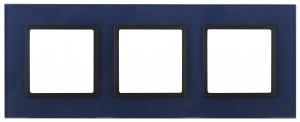 ЭРА 14 Elegance рамка СУ 3 мест.стекло, синий+антр 14-5103-29 5534