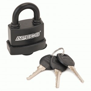 Замок навес Апекс PDR-50-45 всепогод Ш47*В70мм, дуж d=7,5мм автомат 3анг кл. Блистер (96,6)