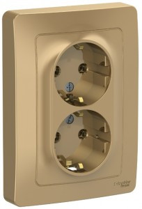 Systeme Electric BLANCA роз. СУ 2 мест. 16А титан (пл.осн., земля) BLNRS001024 (6!)