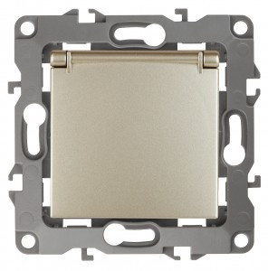 ЭРА 12 мех. роз. СУ 1 мест. 16А земля, шторки, крышка, шампань, автоклеммы 12-2103-04 0752