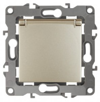 ЭРА 12 мех. роз. СУ 1 мест. 16А земля, шторки, крышка, шампань, автоклеммы 12-2103-04 0752