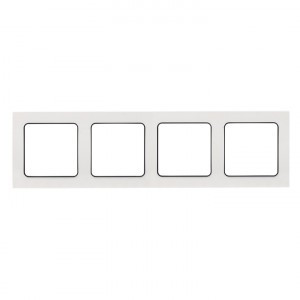 EKF Стокгольм рамка 4 мест. белая с линией цвета черный (PC) EZM-G-305-20