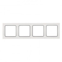 EKF Стокгольм рамка 4 мест. белая с линией цвета черный (PC) EZM-G-305-20