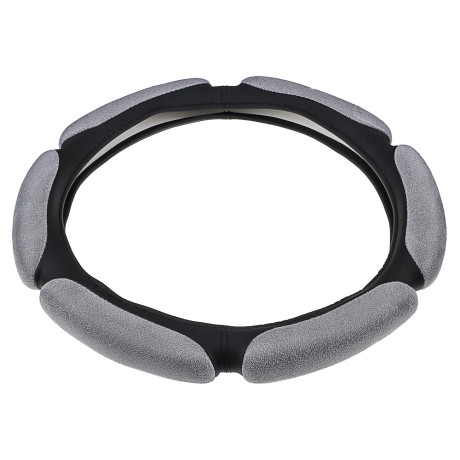 Ермак Оплетка руля, спонж, 6 подушек, серый, размер S