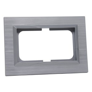 OVIVO Рамка СУ для 2-ой роз QUANTUM без земл., серебро, 405-320000-267