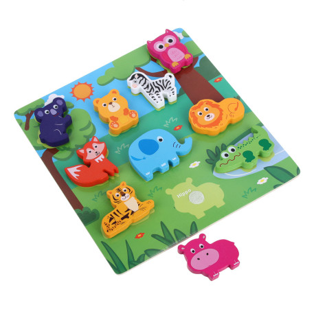 ИГРОЛЕНД Рамка вкладка деревянная развивающая формы на липучках, 22,5х22,5х1,2см, дерево, 8 дизайнов