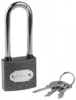 Замок ЗУБР &quot;МАСТЕР&quot; навесной, металлический корпус, удлиненная закаленная дужка, 38мм