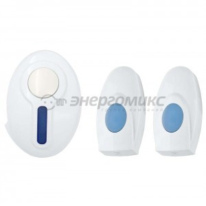 REXANT Беспроводной дверной звонок RX-4 (R6х2+23Ах1), 2 кнопки, 4 ур.гр.,36 мел-й, IP64,73-0040