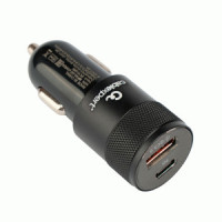 Авто зарядник/блок пит (прикур.) 110V-5V Cablexpert MP3A-UC-CAR24 38W, QC3.0/PD, USB + Type-C 21240