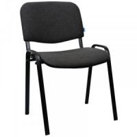 Стул Helmi HL-F01 &quot;Изо&quot;, каркас черный, обивка ткань серая Арт.330636